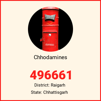 Chhodamines pin code, district Raigarh in Chhattisgarh