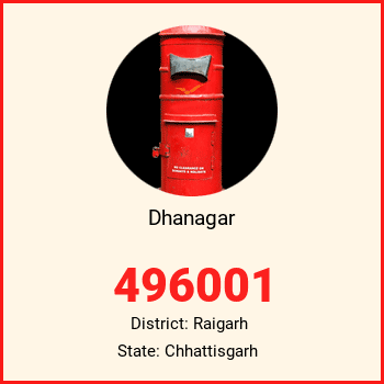 Dhanagar pin code, district Raigarh in Chhattisgarh