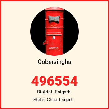 Gobersingha pin code, district Raigarh in Chhattisgarh