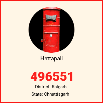 Hattapali pin code, district Raigarh in Chhattisgarh