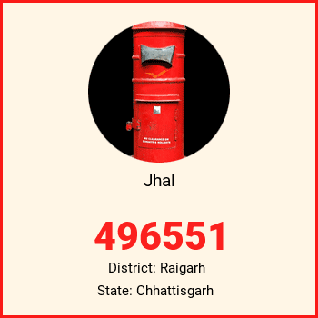 Jhal pin code, district Raigarh in Chhattisgarh