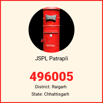 JSPL Patrapli pin code, district Raigarh in Chhattisgarh