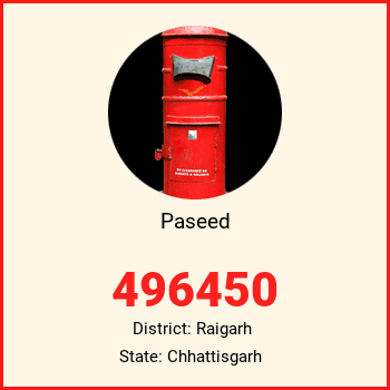 Paseed pin code, district Raigarh in Chhattisgarh