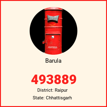 Barula pin code, district Raipur in Chhattisgarh