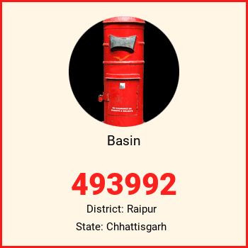 Basin pin code, district Raipur in Chhattisgarh