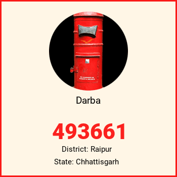 Darba pin code, district Raipur in Chhattisgarh