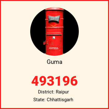 Guma pin code, district Raipur in Chhattisgarh