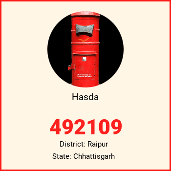 Hasda pin code, district Raipur in Chhattisgarh