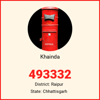 Khainda pin code, district Raipur in Chhattisgarh