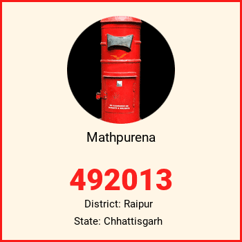 Mathpurena pin code, district Raipur in Chhattisgarh