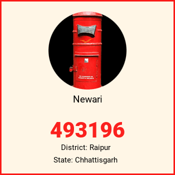 Newari pin code, district Raipur in Chhattisgarh
