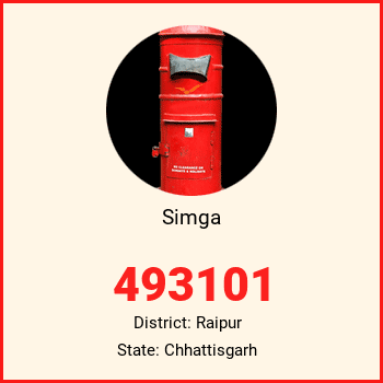 Simga pin code, district Raipur in Chhattisgarh