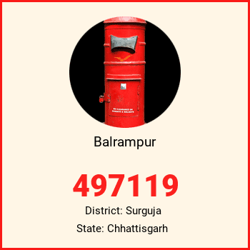 Balrampur pin code, district Surguja in Chhattisgarh