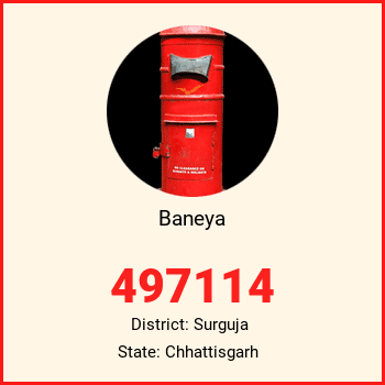 Baneya pin code, district Surguja in Chhattisgarh