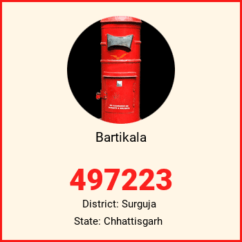 Bartikala pin code, district Surguja in Chhattisgarh