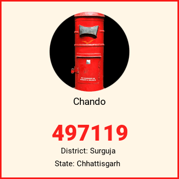 Chando pin code, district Surguja in Chhattisgarh