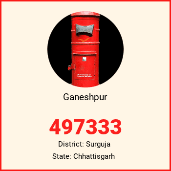 Ganeshpur pin code, district Surguja in Chhattisgarh