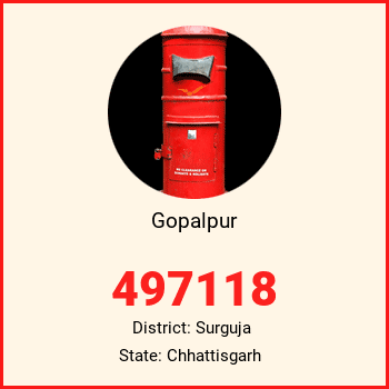 Gopalpur pin code, district Surguja in Chhattisgarh