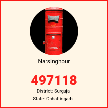 Narsinghpur pin code, district Surguja in Chhattisgarh