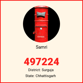 Samri pin code, district Surguja in Chhattisgarh