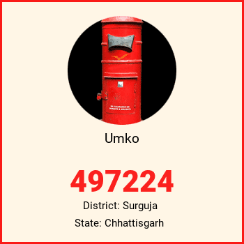 Umko pin code, district Surguja in Chhattisgarh