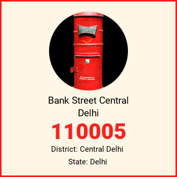 Bank Street Central Delhi pin code, district Central Delhi in Delhi