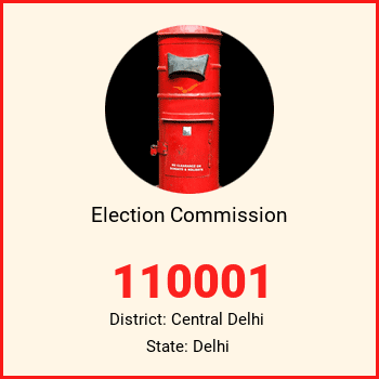 Election Commission pin code, district Central Delhi in Delhi