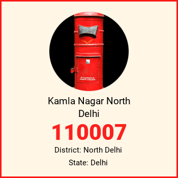 Kamla Nagar North Delhi pin code, district North Delhi in Delhi