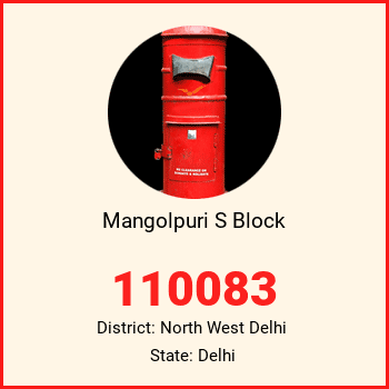 Mangolpuri S Block pin code, district North West Delhi in Delhi
