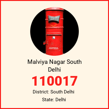 Malviya Nagar South Delhi pin code, district South Delhi in Delhi