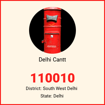 Delhi Cantt pin code, district South West Delhi in Delhi