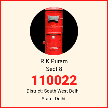 R K Puram Sect 8 pin code, district South West Delhi in Delhi