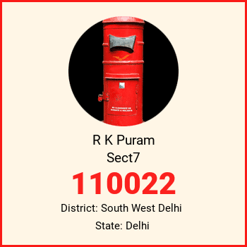 R K Puram Sect7 pin code, district South West Delhi in Delhi