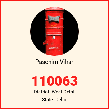 Paschim Vihar pin code, district West Delhi in Delhi
