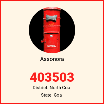 Assonora pin code, district North Goa in Goa