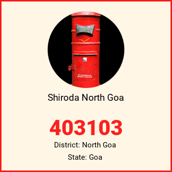 Shiroda North Goa pin code, district North Goa in Goa