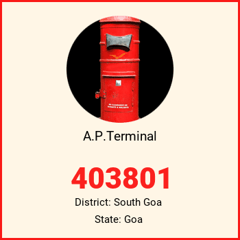 A.P.Terminal pin code, district South Goa in Goa