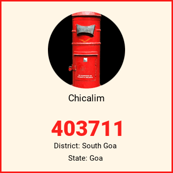 Chicalim pin code, district South Goa in Goa