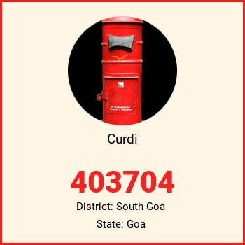 Curdi pin code, district South Goa in Goa