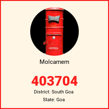 Molcarnem pin code, district South Goa in Goa