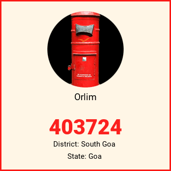 Orlim pin code, district South Goa in Goa