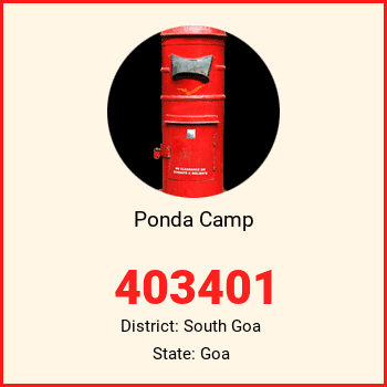 Ponda Camp pin code, district South Goa in Goa