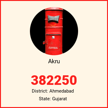 Akru pin code, district Ahmedabad in Gujarat