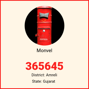 Monvel pin code, district Amreli in Gujarat