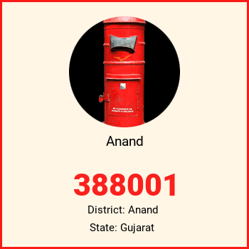 Anand pin code, district Anand in Gujarat