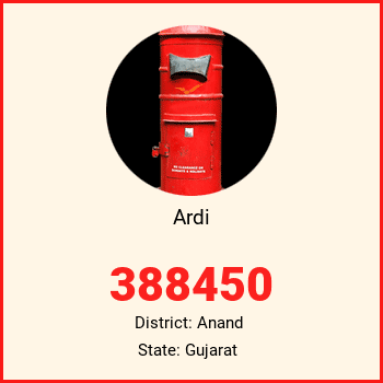 Ardi pin code, district Anand in Gujarat