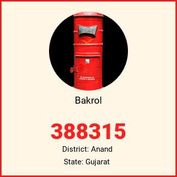 Bakrol pin code, district Anand in Gujarat