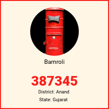 Bamroli pin code, district Anand in Gujarat