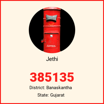 Jethi pin code, district Banaskantha in Gujarat