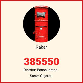Kakar pin code, district Banaskantha in Gujarat